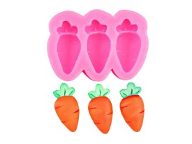 Molde silicona 3 mini zanahorias